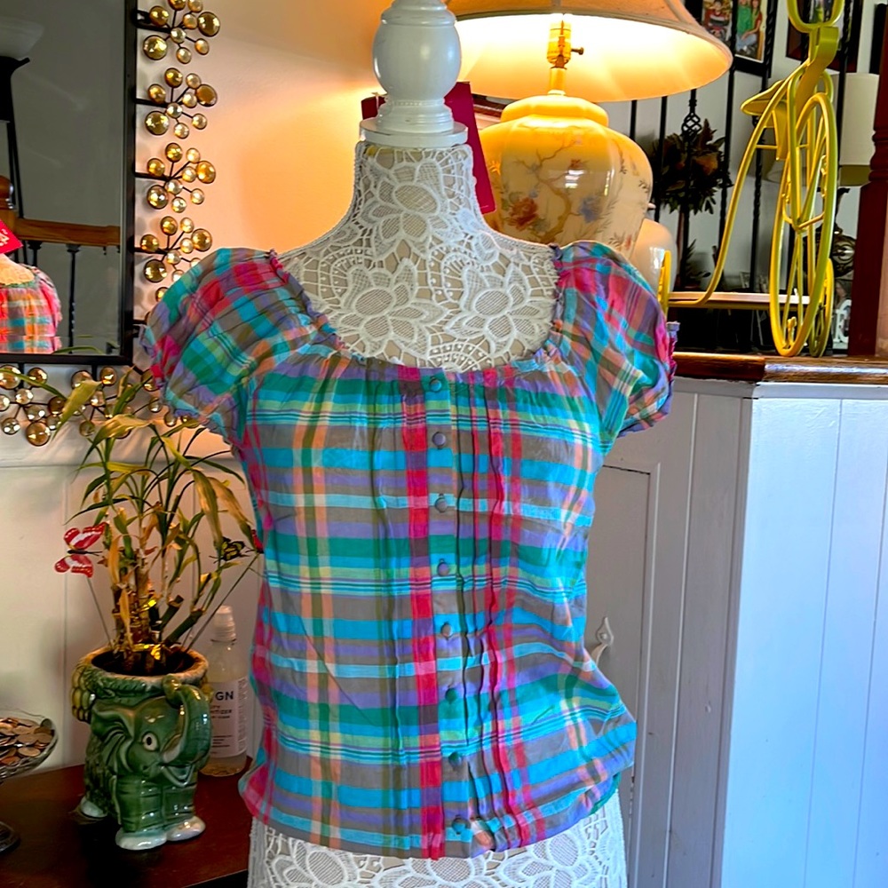 Forever 21 plaid cotton top